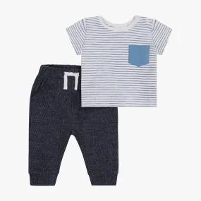 Boys Stripe Top & Pant 2pc Set