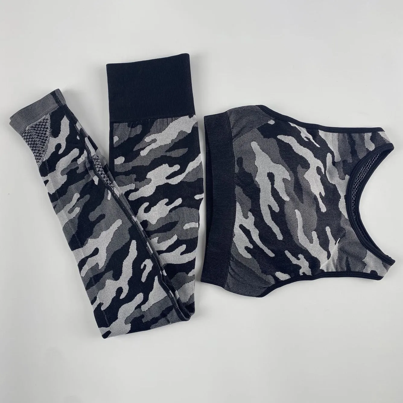 2PCS Camo Yoga Set Sports Wear For Women Gym Fitness Clothing Booty Yoga Leggings   Sport Bra GYM Sport Suit Femme 2020 New