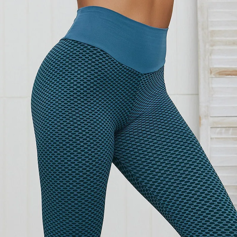 3D Mesh Knitting Yoga Pants Women High Waist