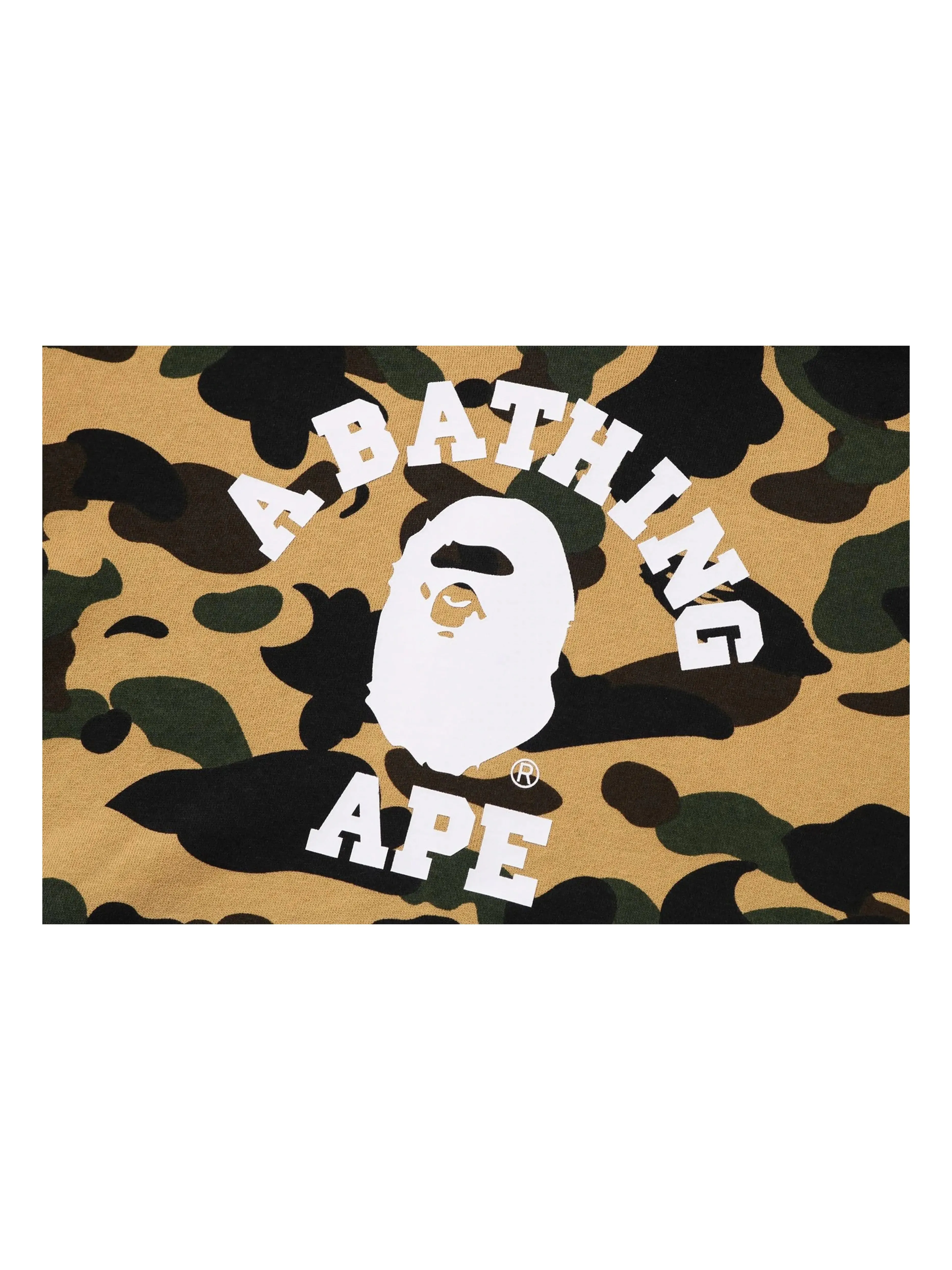 A Bathing Ape 1st Camo College Pullover Hoodie Yellow