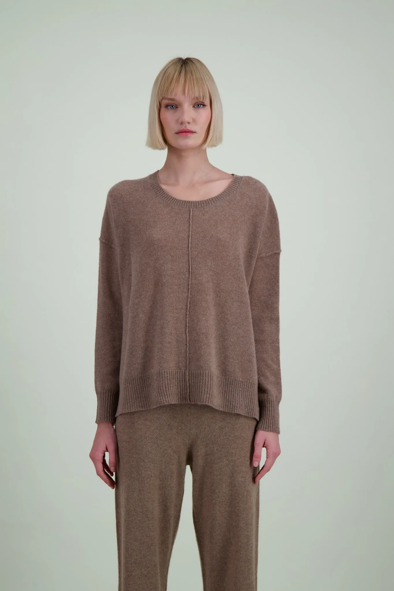 ABSOLUT CASHMERE KENZA CASHMERE SWEATER IN MUSHROOM