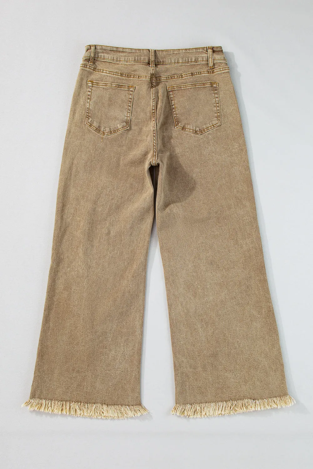 Acid Washed High Rise Cropped Wide Leg Jeans