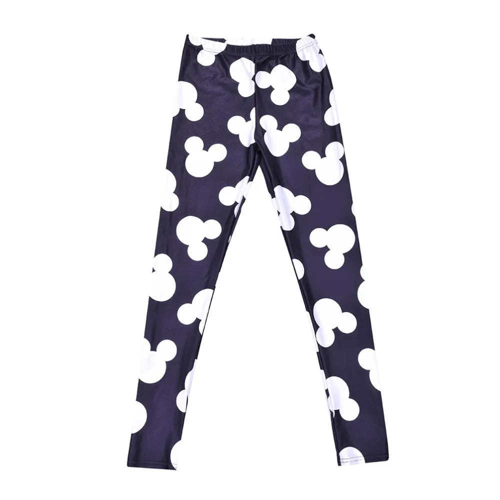 Active Women Minnie Mickey Yoga Gym Leggings Athletic Women Sport Clothing