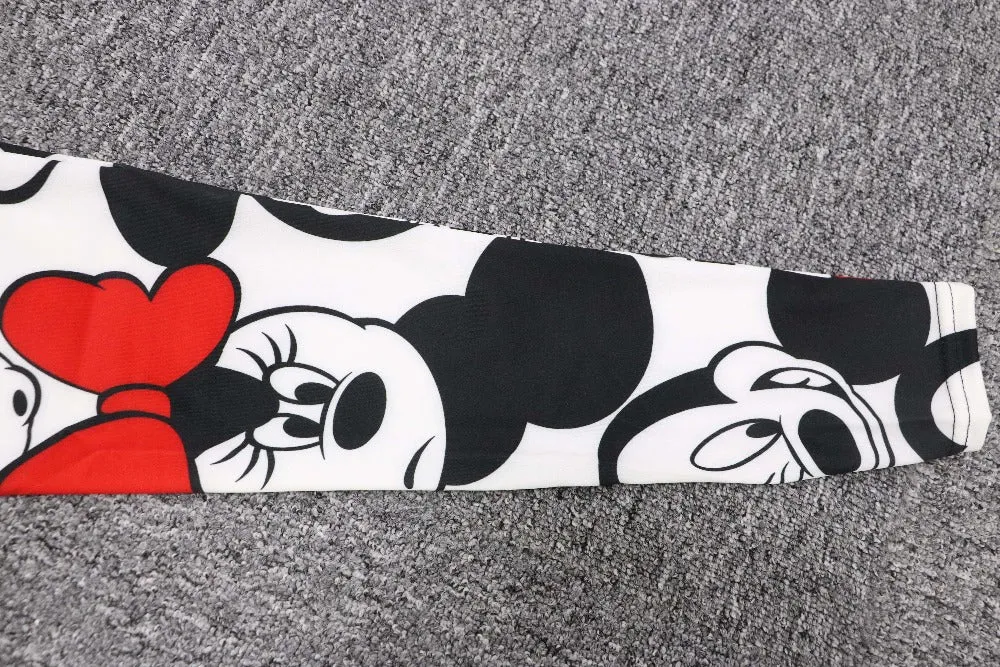 Active Women Minnie Mickey Yoga Gym Leggings Athletic Women Sport Clothing