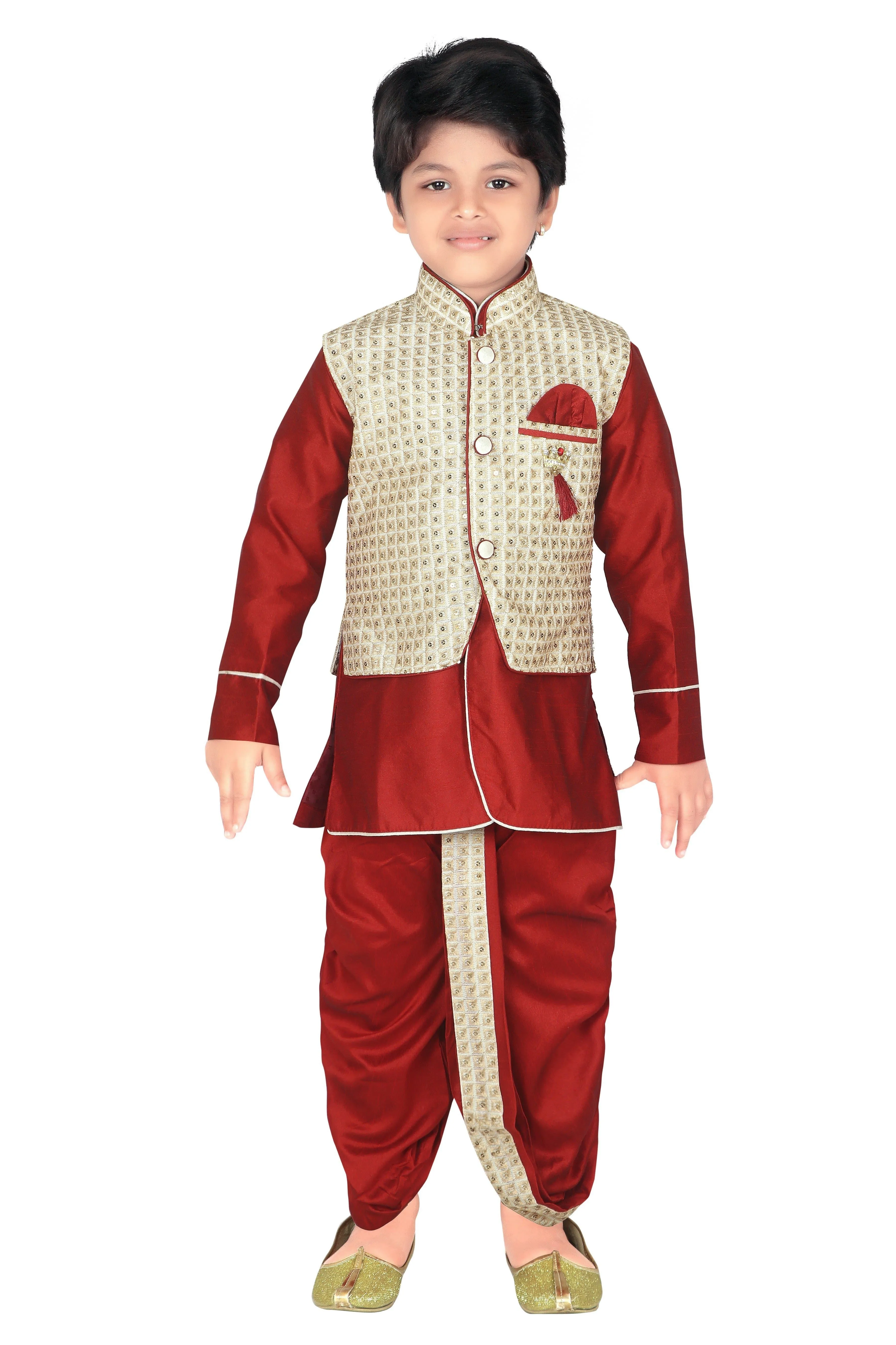 Ahhaaaa Kids Jodhpuri Suits Set for Boys (kids ethnic wear boys)