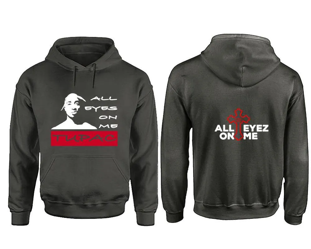 All Eyes On Me Pullover Hoodie with Extendend Back Printing All Eyes On Me