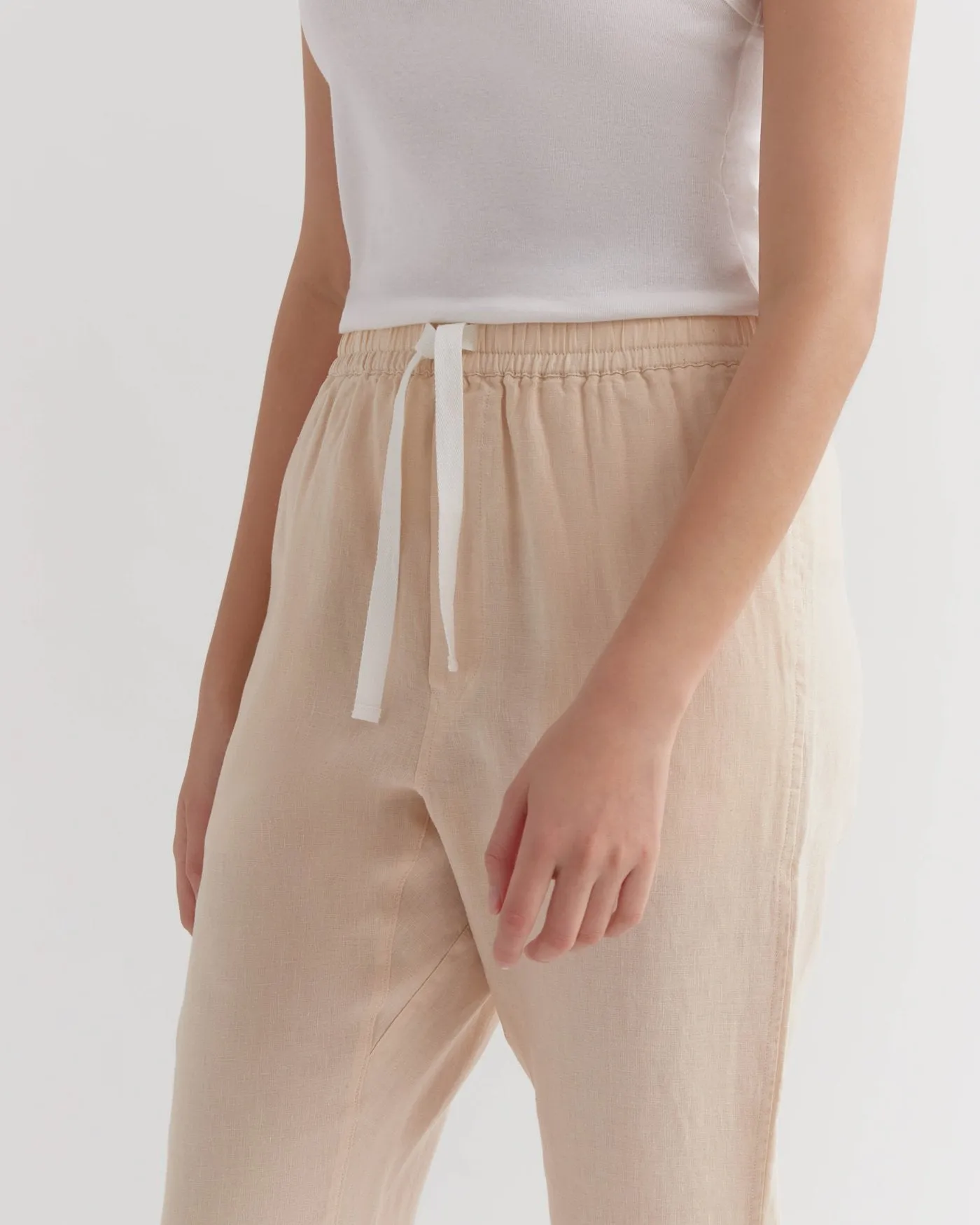 Anya Linen Pant Wheat