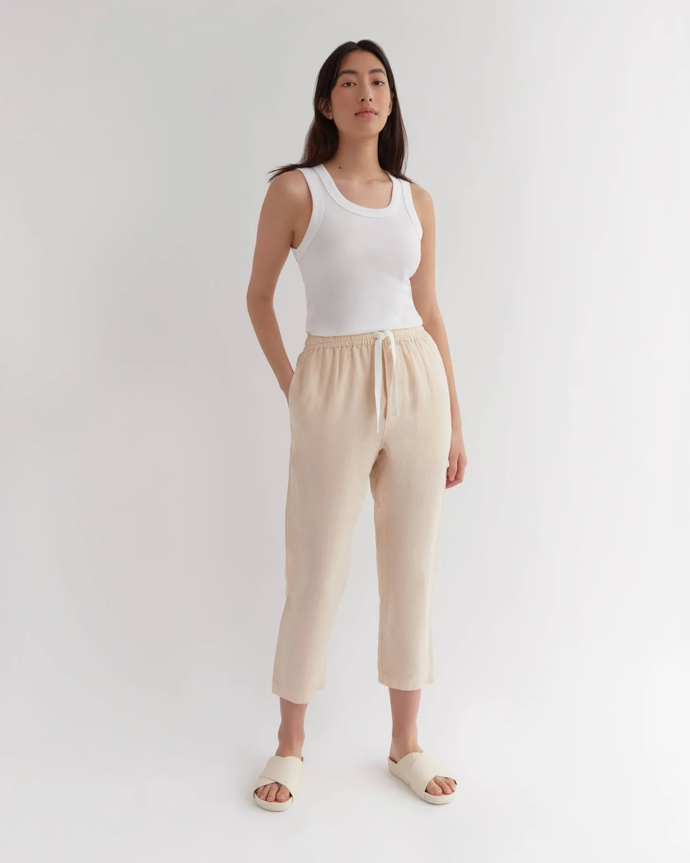 Anya Linen Pant Wheat