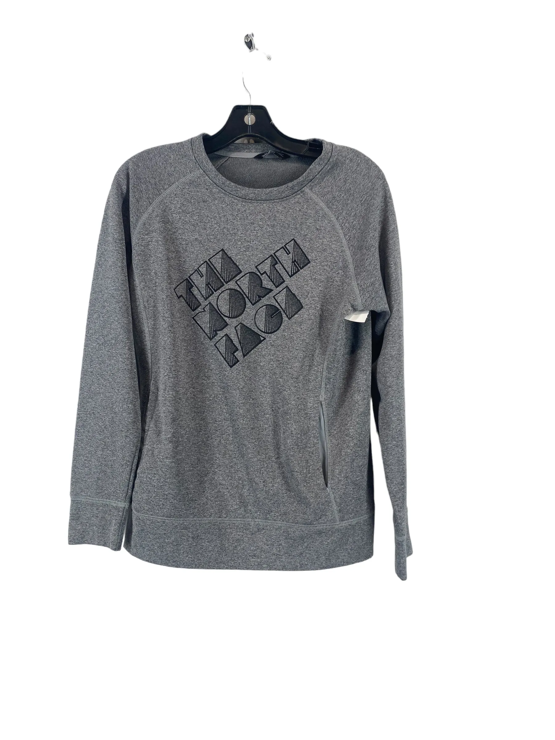 Athletic Top Long Sleeve Crewneck By The North Face In Grey, Size: M