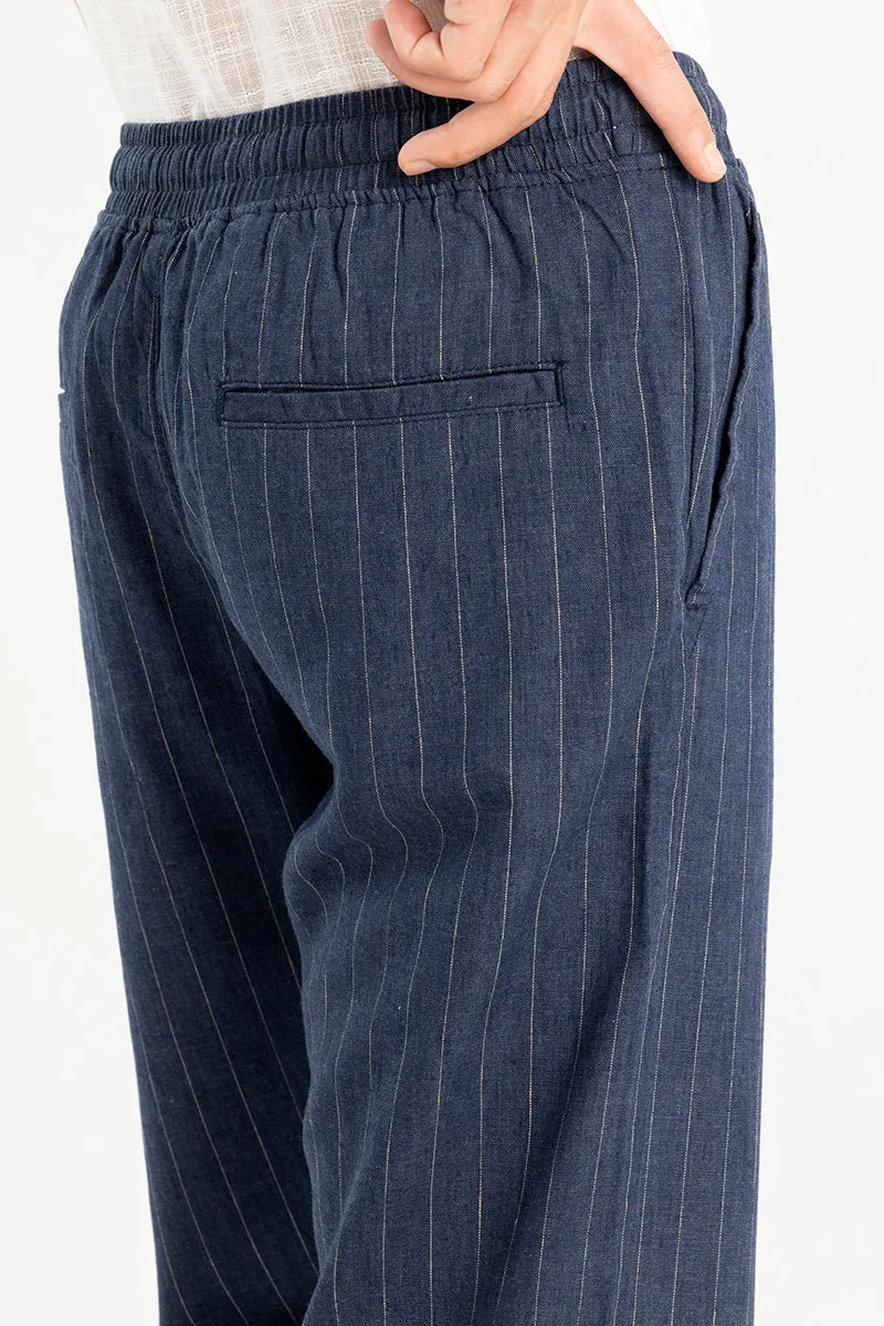 Aurabreeze Blue Linen Pant