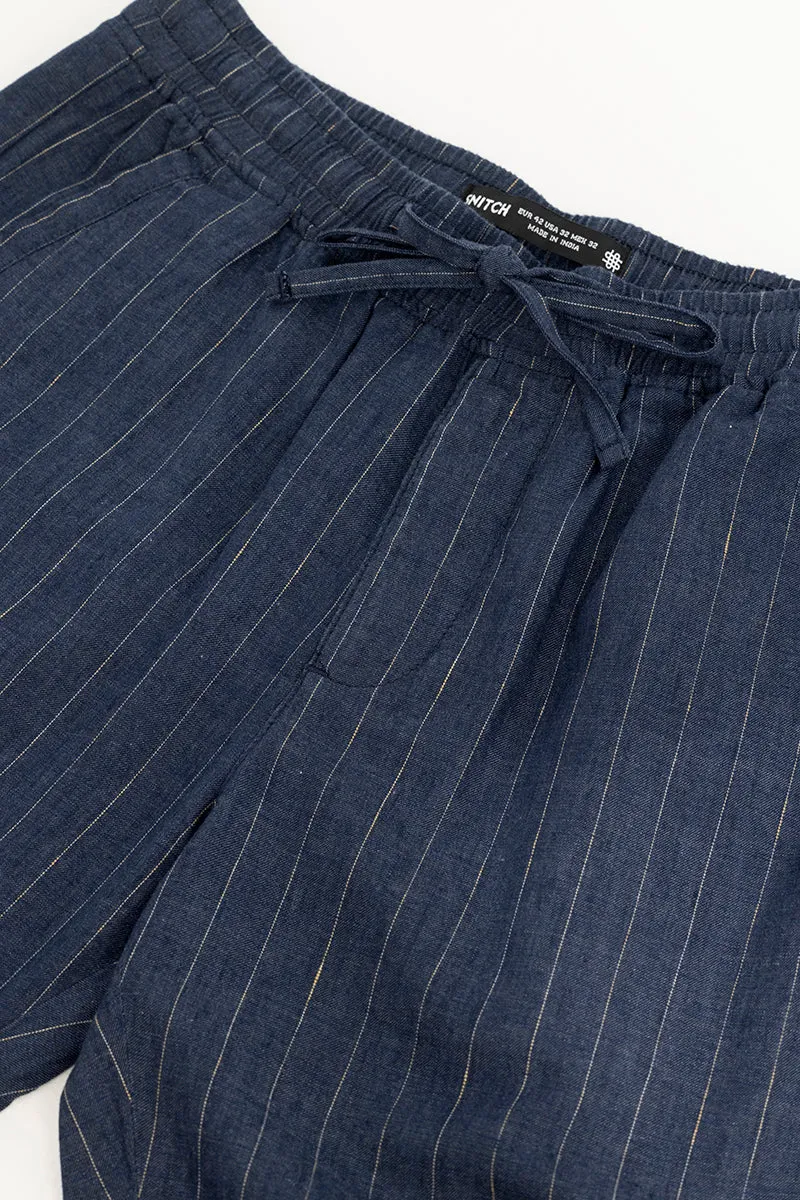 Aurabreeze Blue Linen Pant