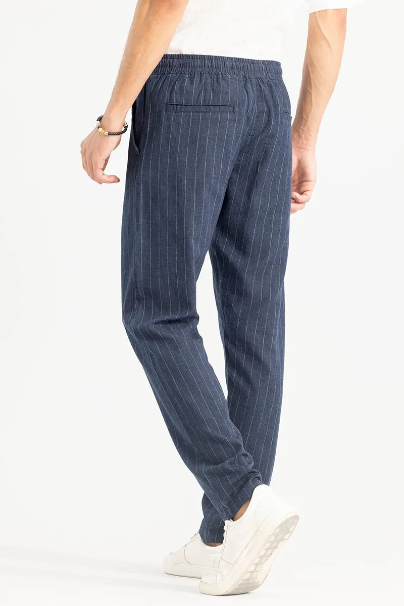 Aurabreeze Blue Linen Pant