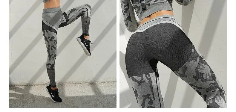 Autumn Camo Yoga Leggings High Elastics Pants For Women High Waist Hips Lifting Fashion Trousers Energy Fitness Sports Tracksuit