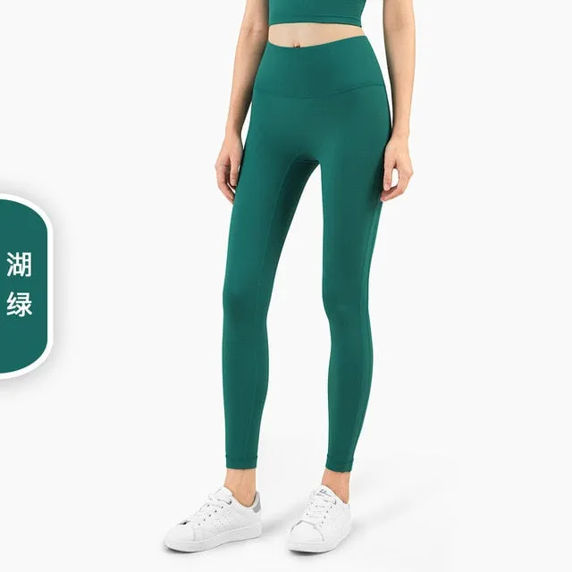 Autumn Seamless Solid Yoga No T line Leggings Fitness Gym Yoga Pantalones High Elastics Sports Breathable Dry Quick Trousers