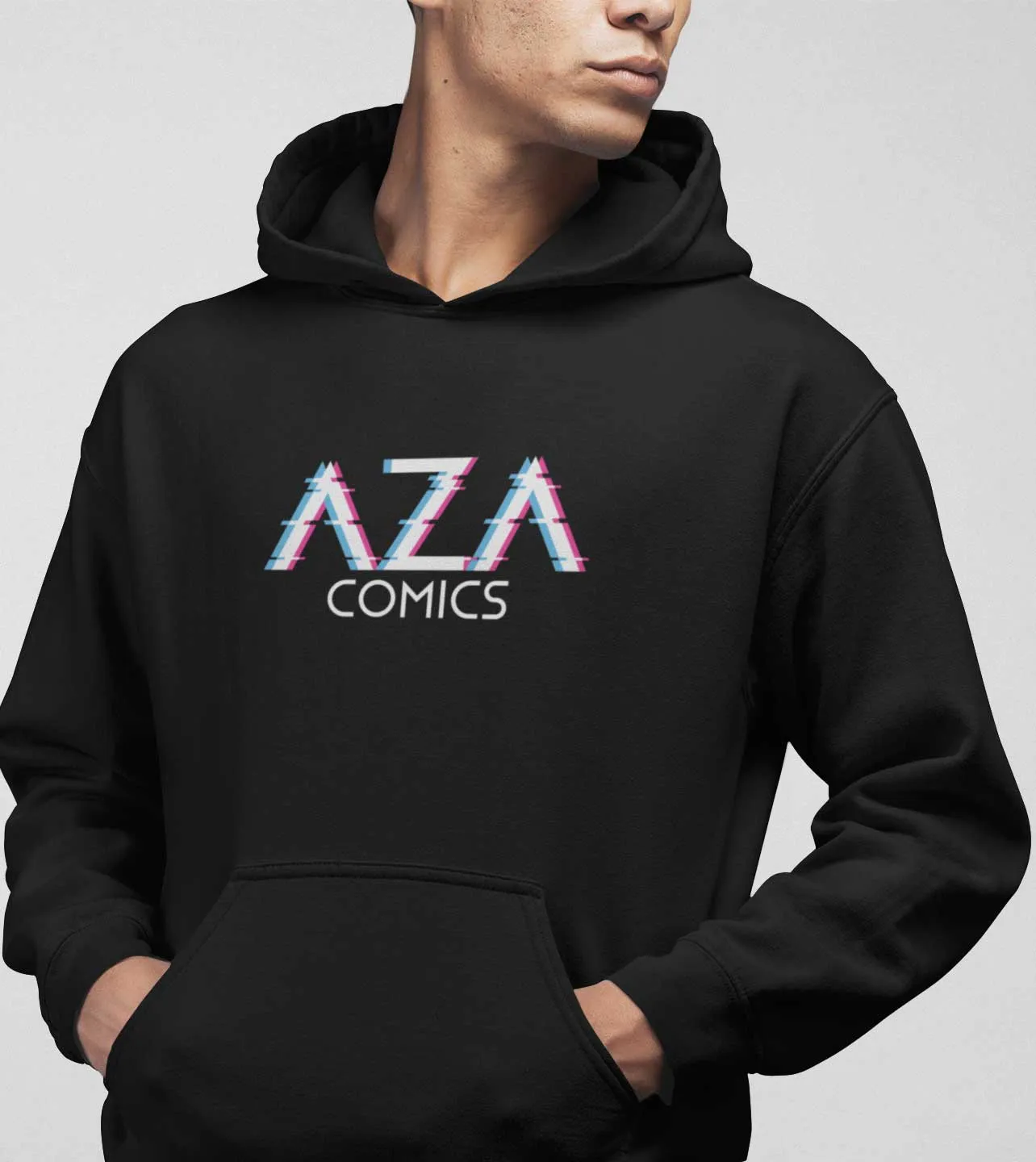 Aza Comics Cyberpunk Glitch Logo Unisex Hoodie