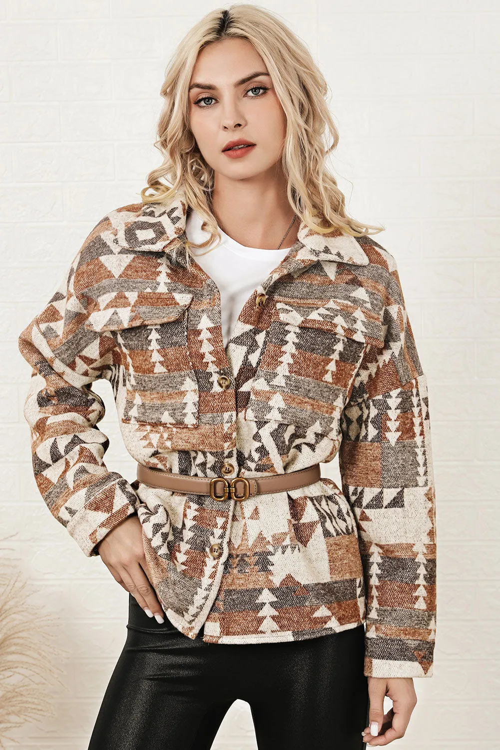 Aztec Flap Pocket Button-up Jacket