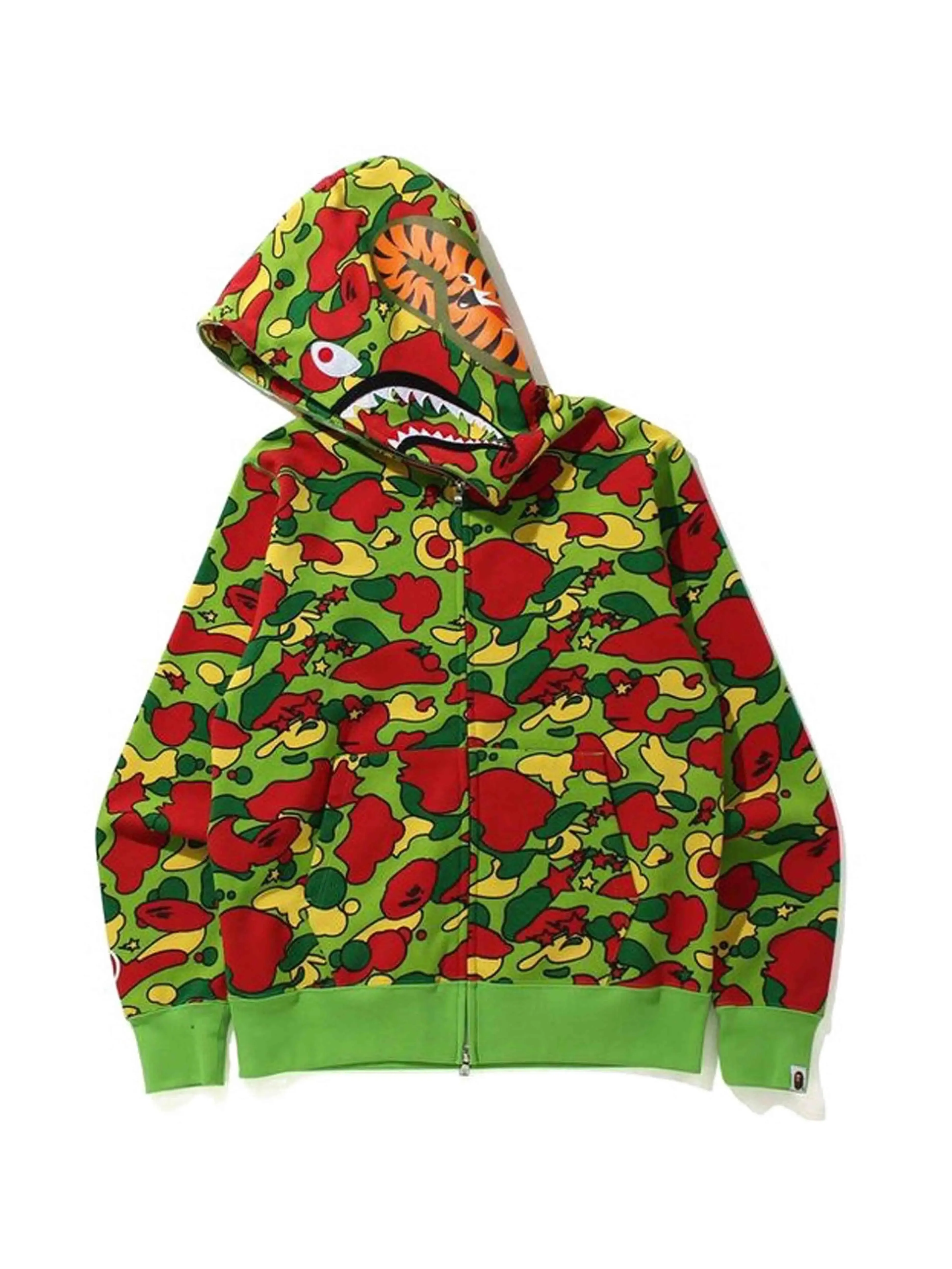 Bape Sta Camo Shark Full Zip Hoodie Green [SS21]