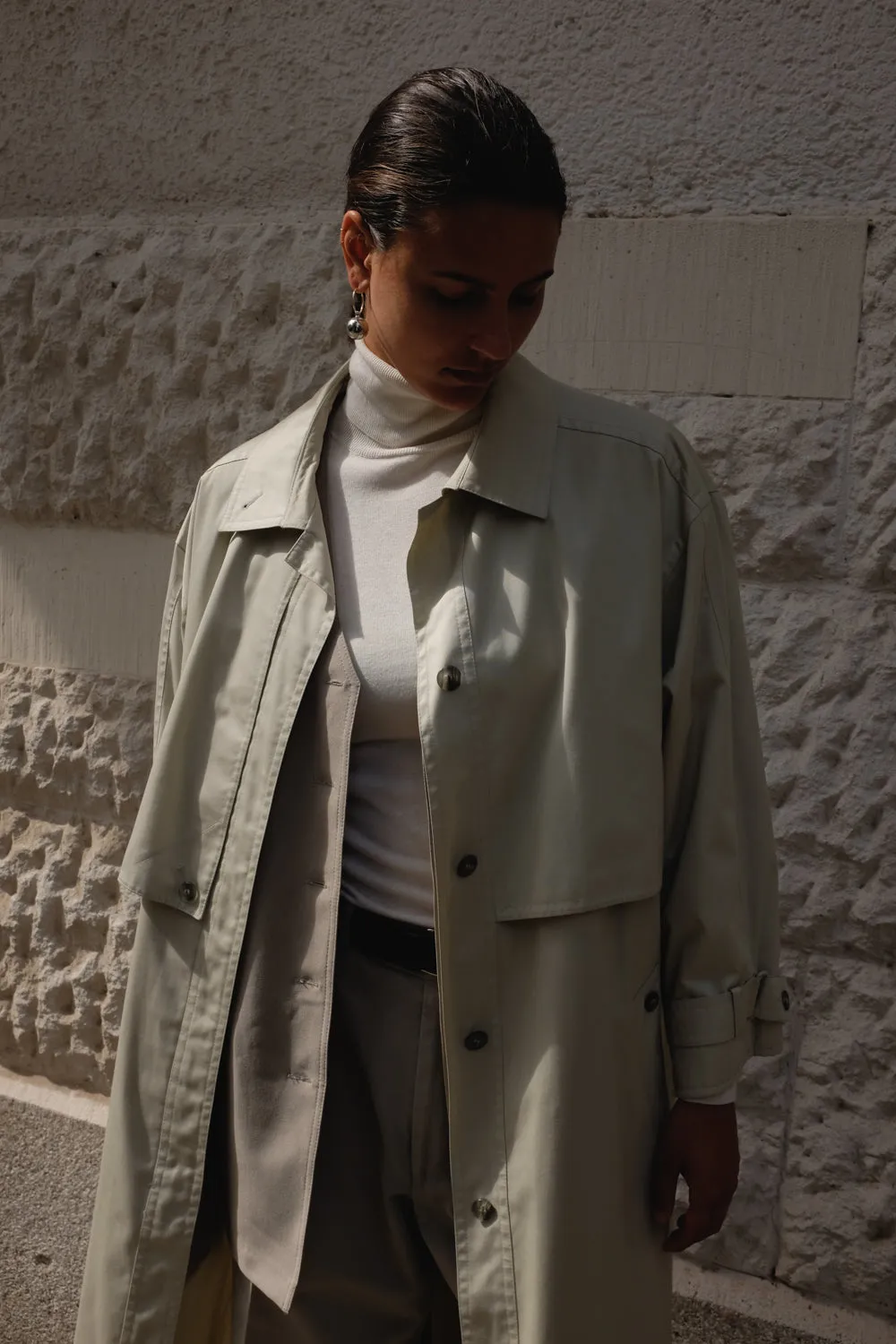 BEIGE VINTAGE SUMMER TRENCH COAT