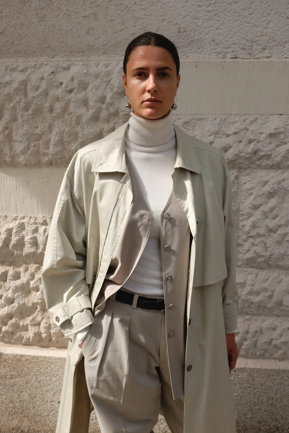 BEIGE VINTAGE SUMMER TRENCH COAT