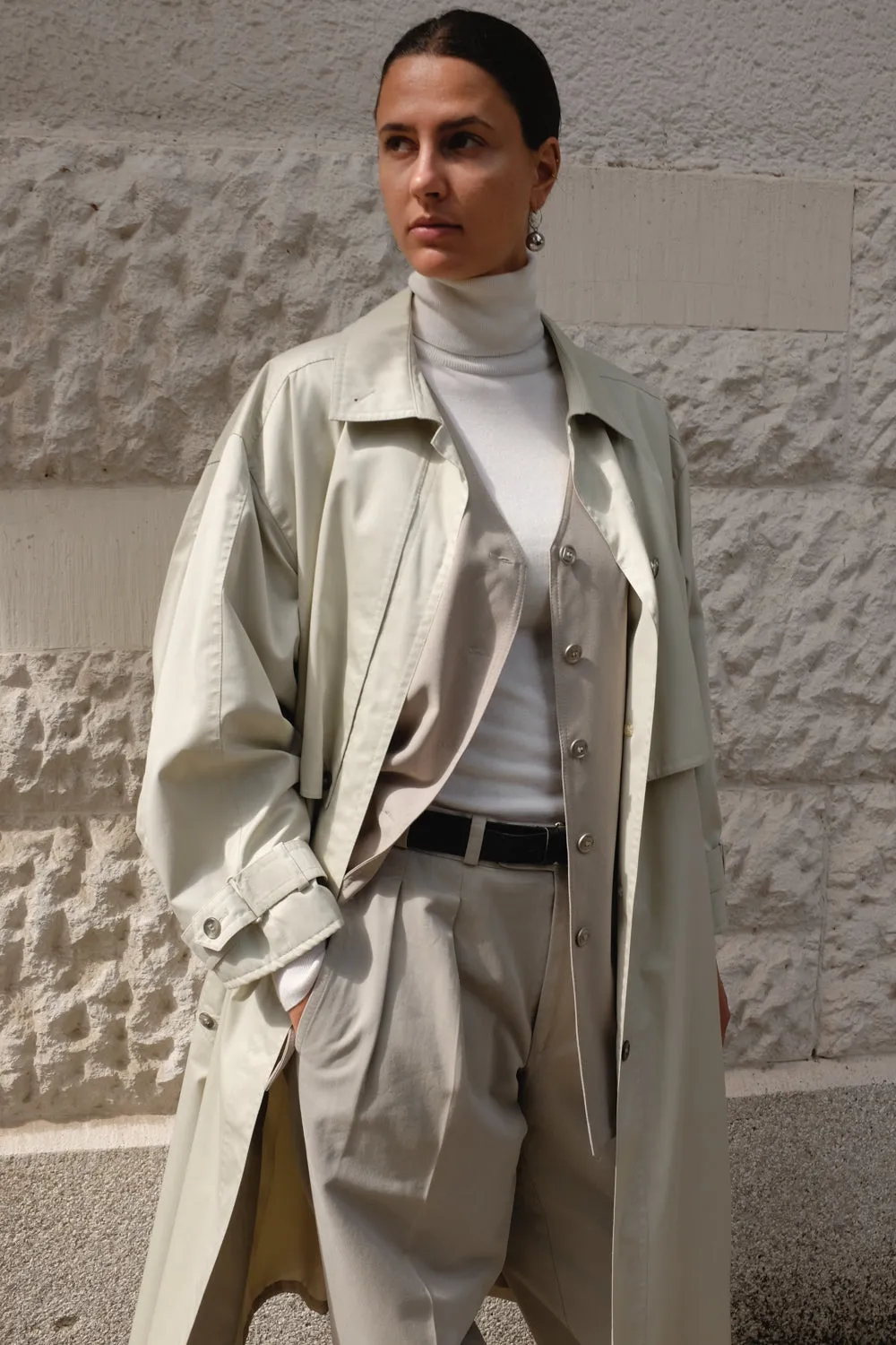 BEIGE VINTAGE SUMMER TRENCH COAT