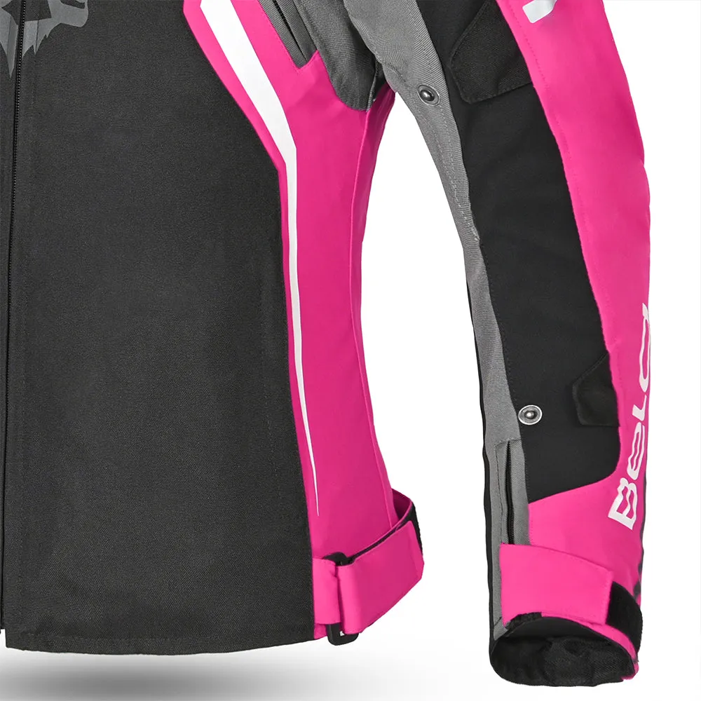 BELA Elanur Lady Motorcycle Touring Jacket Black Grey Pink