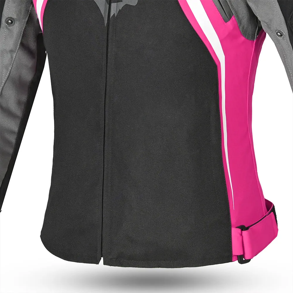 BELA Elanur Lady Motorcycle Touring Jacket Black Grey Pink