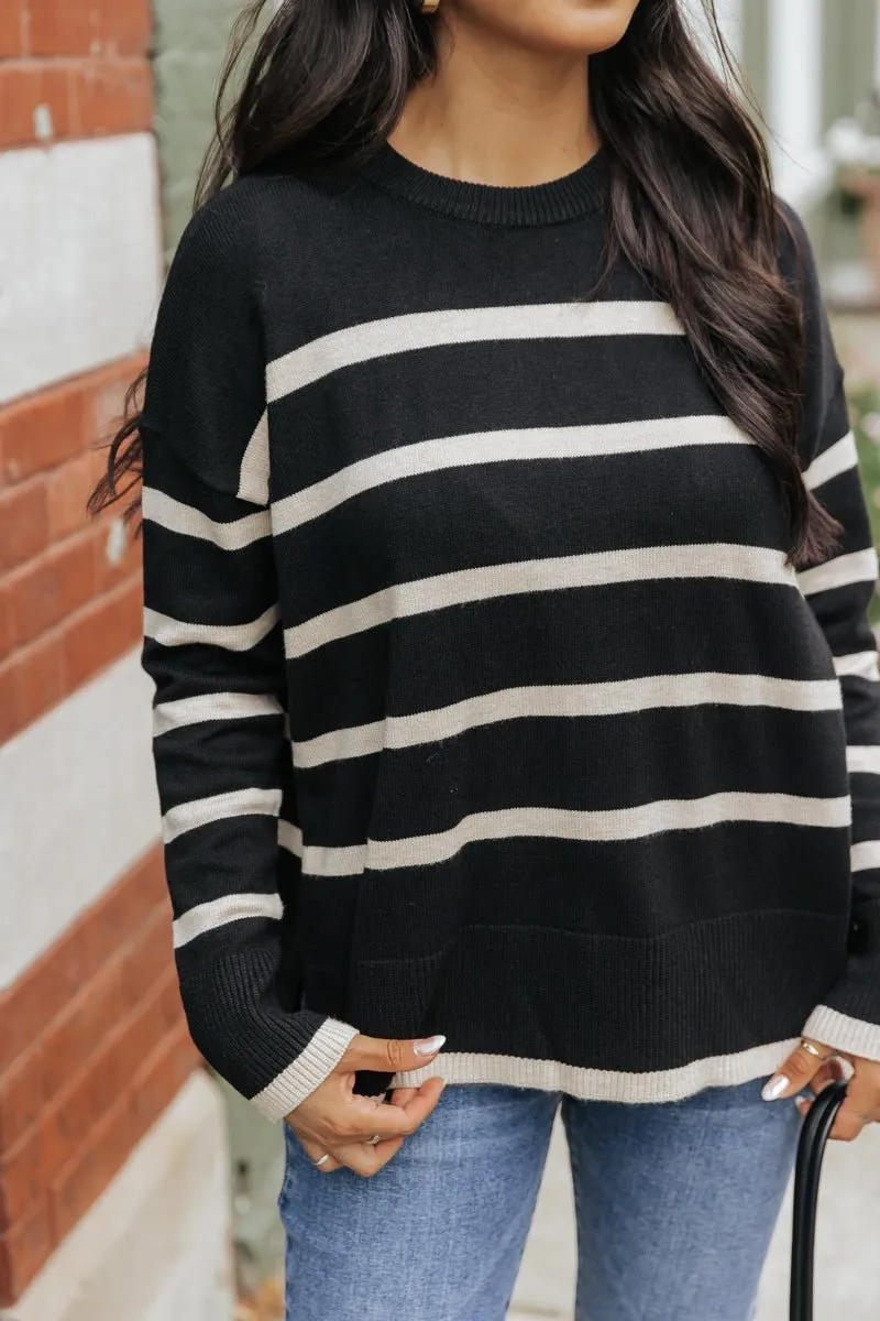 Black and Tan Striped Sweater