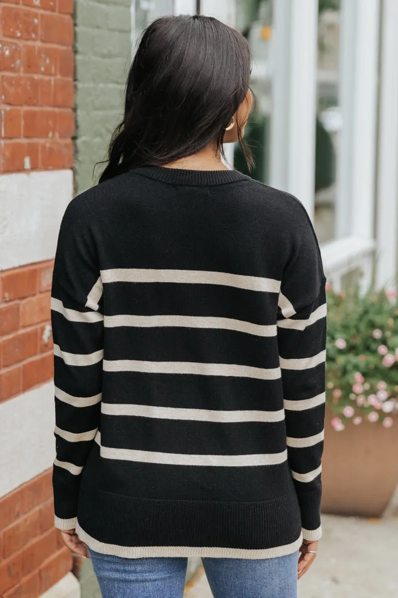 Black and Tan Striped Sweater