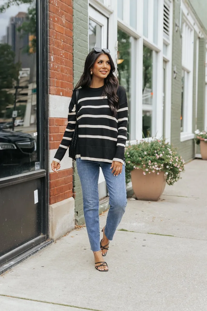 Black and Tan Striped Sweater