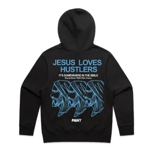 Black/Sky Jesus Loves Hustlers Hoodie