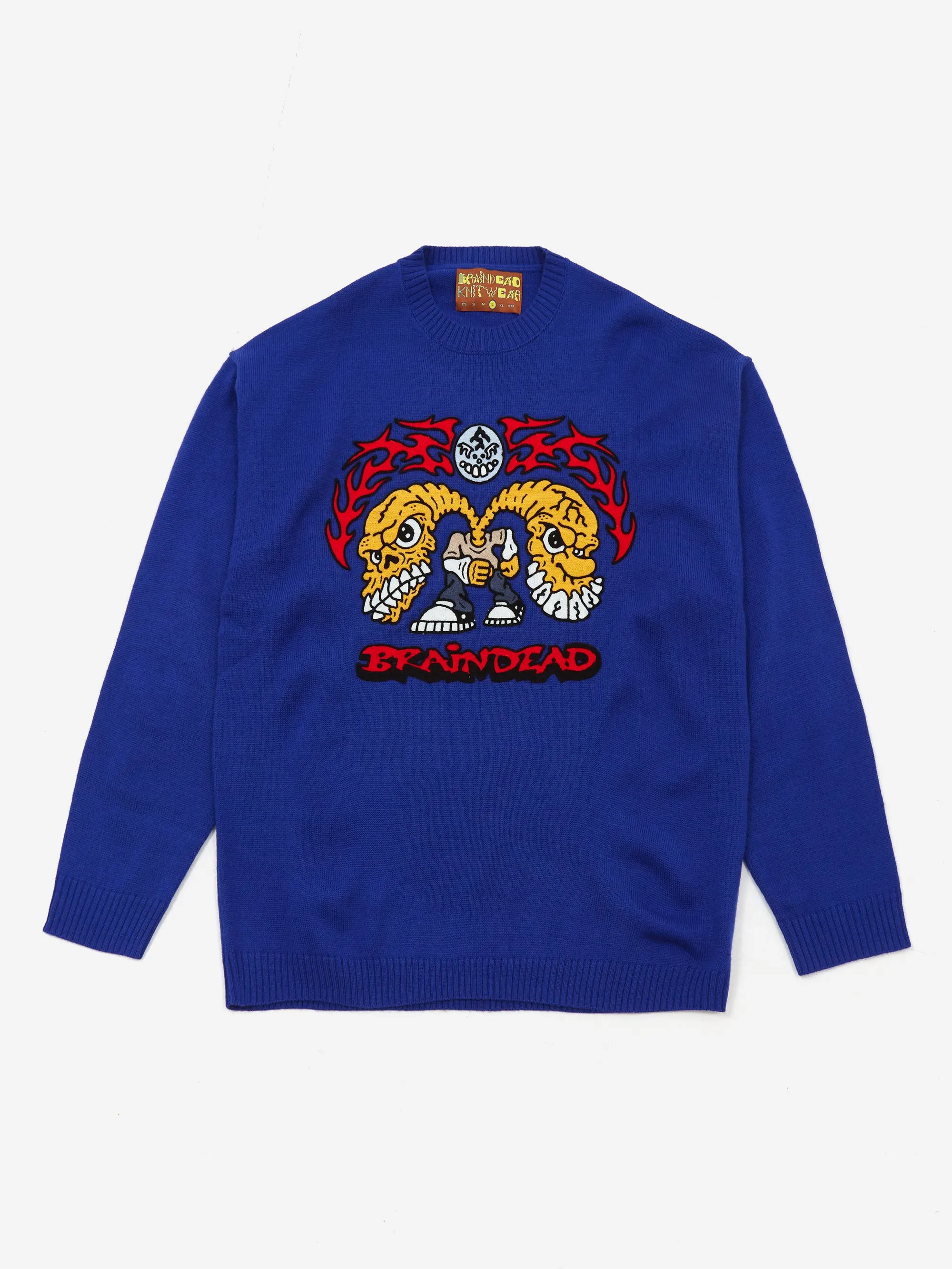 Brain Dead Vilesore Faces Sweater W - Navy