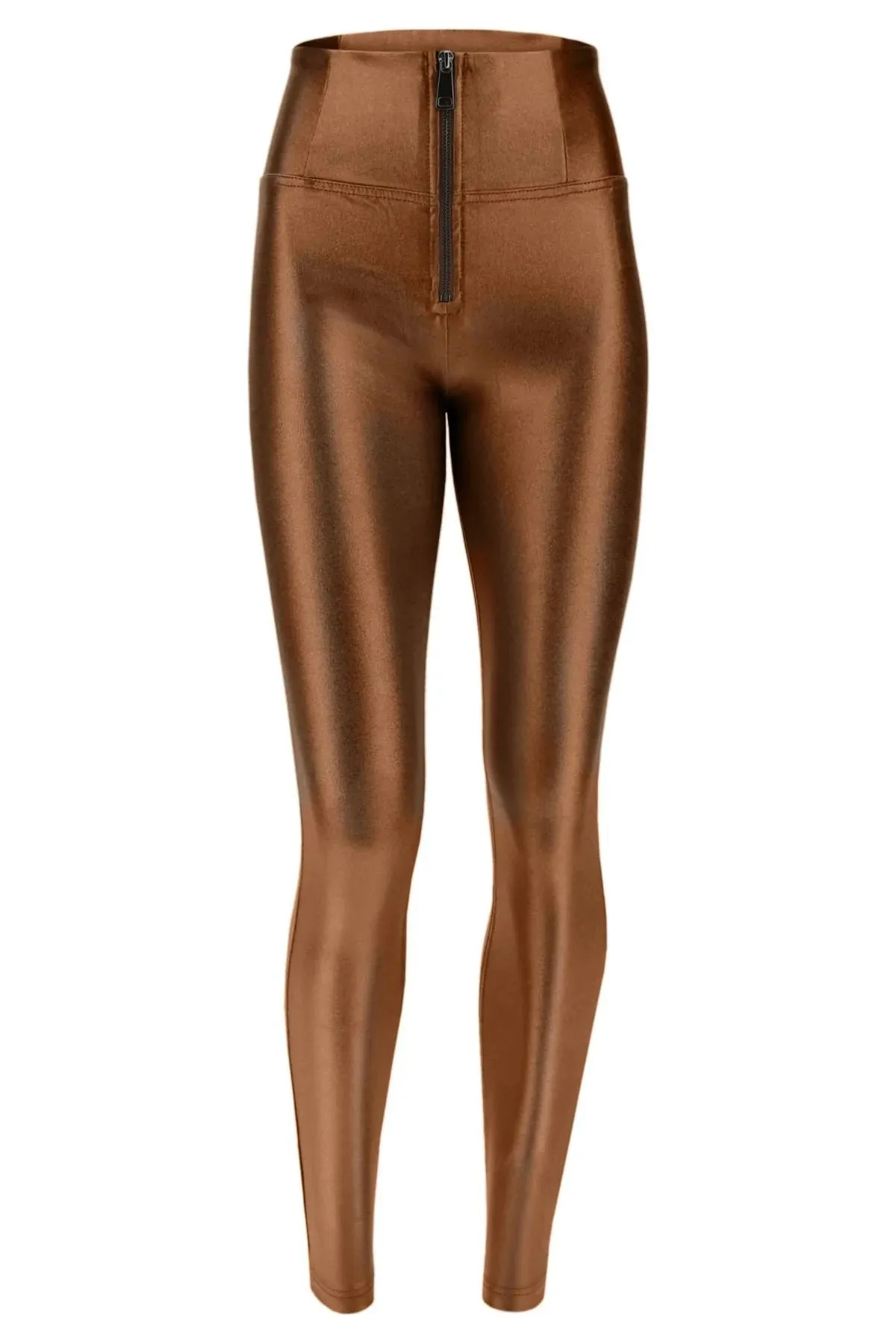 Bronze Metallic Faux Leather High Rise