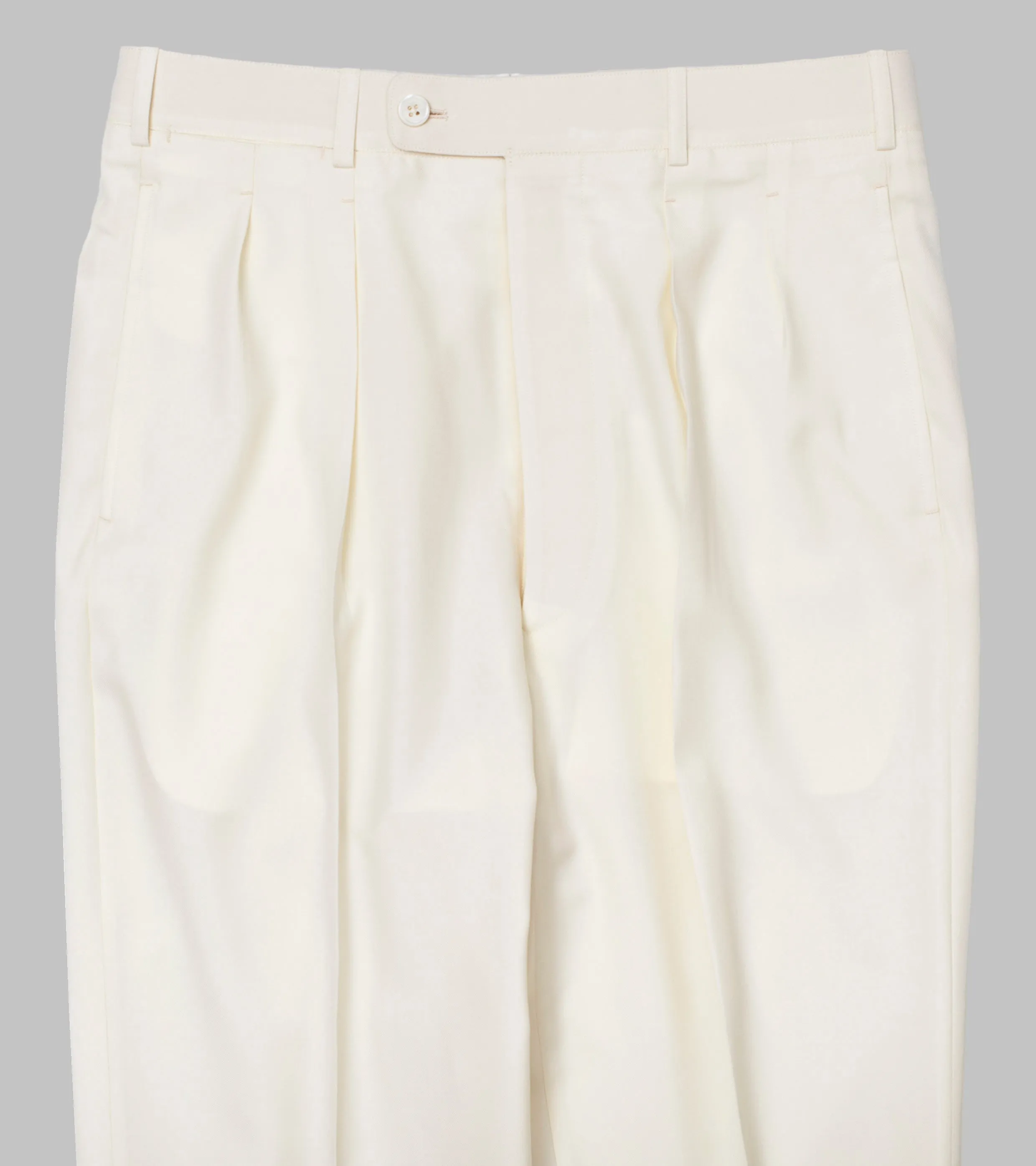 Bryceland's Wool Gabardine Winston Trousers Cream