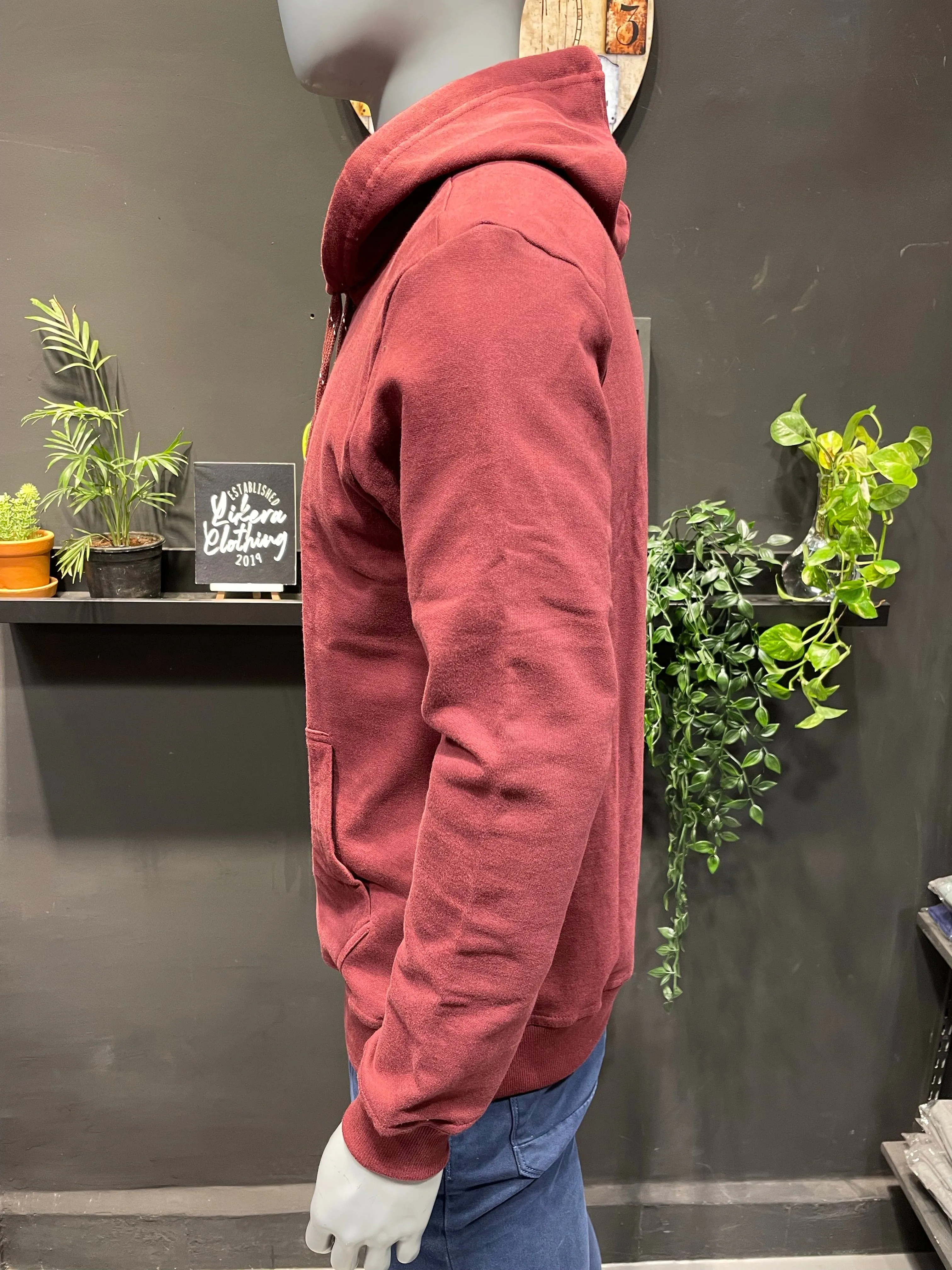 Burgundy Fleece Hoodie