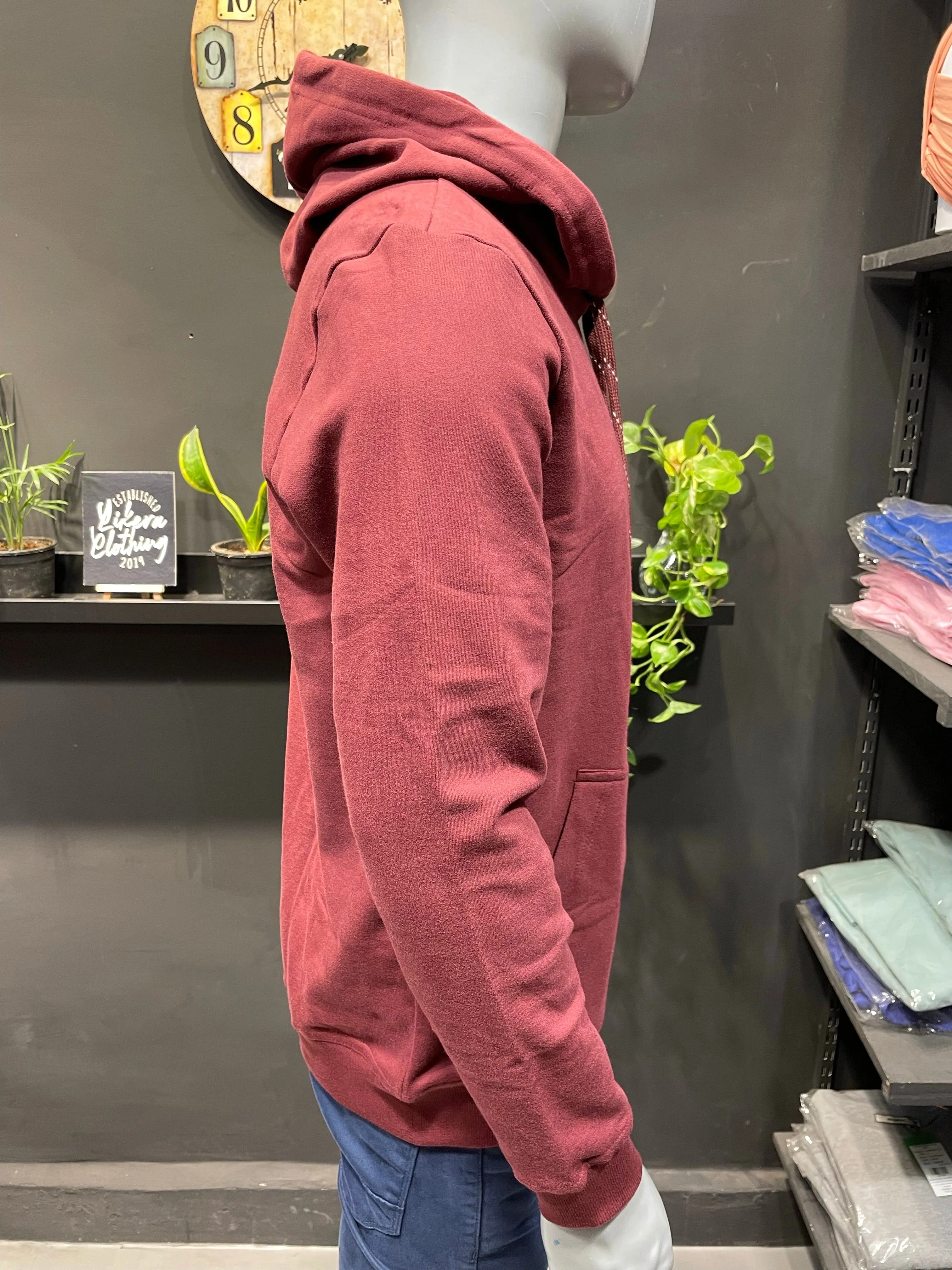 Burgundy Fleece Hoodie