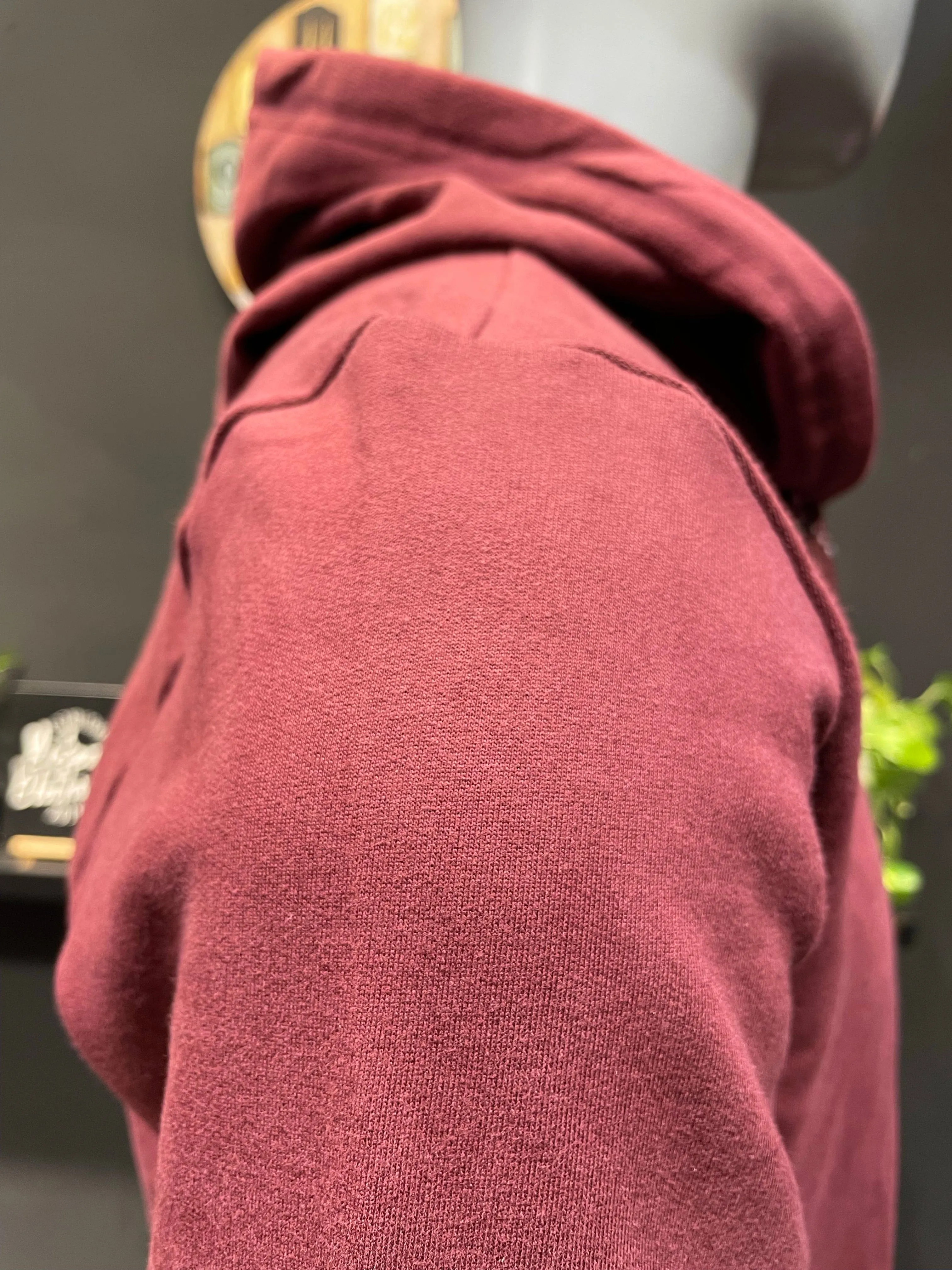 Burgundy Fleece Hoodie