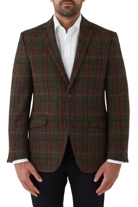 Cambridge - Harris Tweed Jacket - Khaki/Wine/Blue