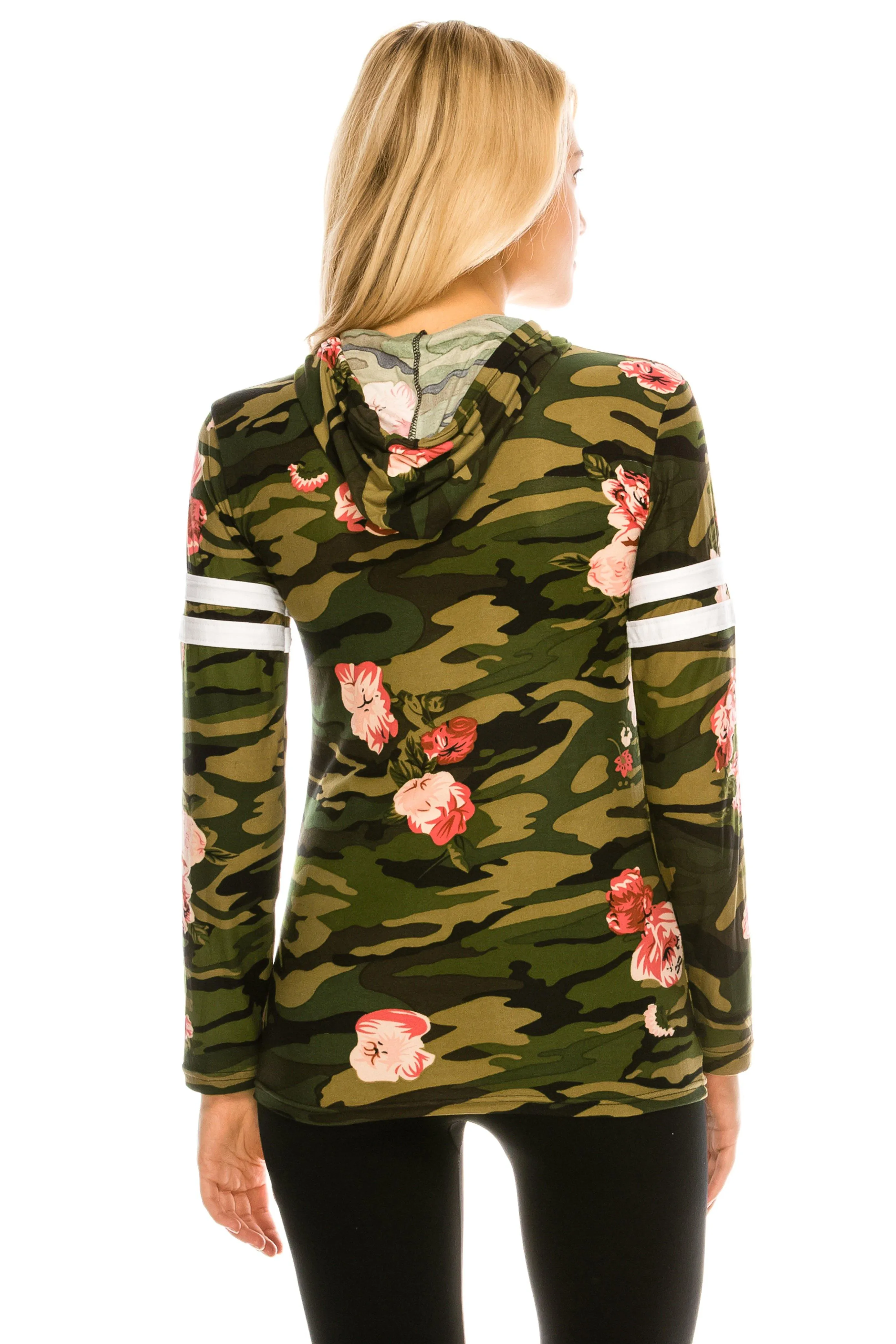 Camo Hoodie Shirt Long Sleeve Workout