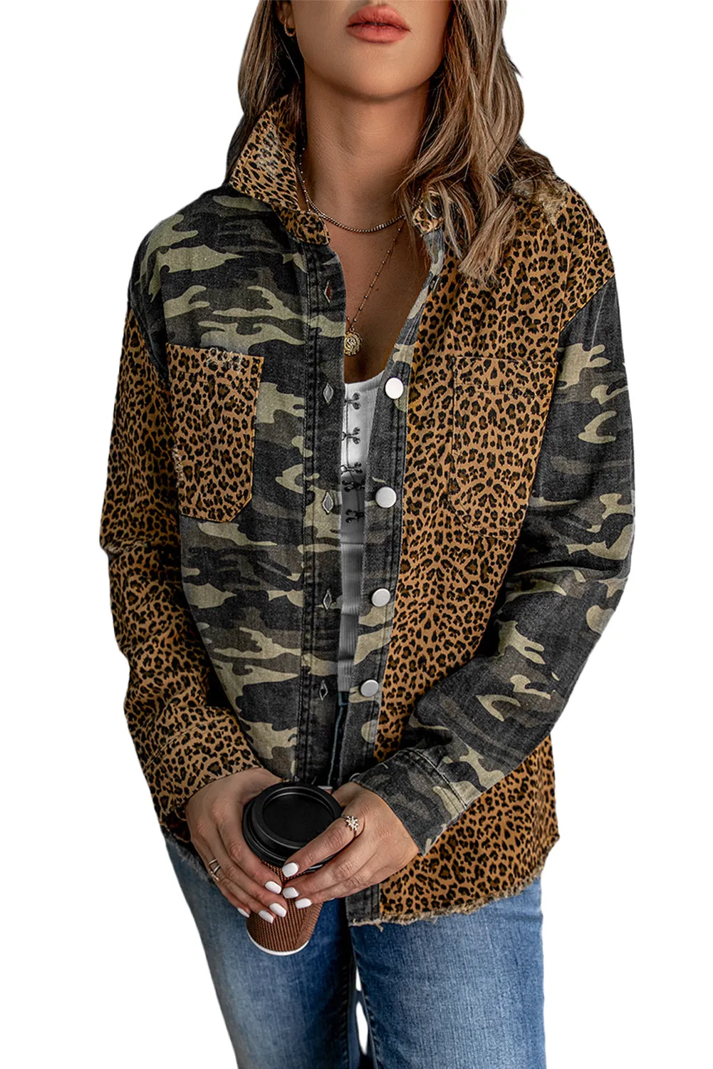 Camouflage Leopard Patchwork Jacket