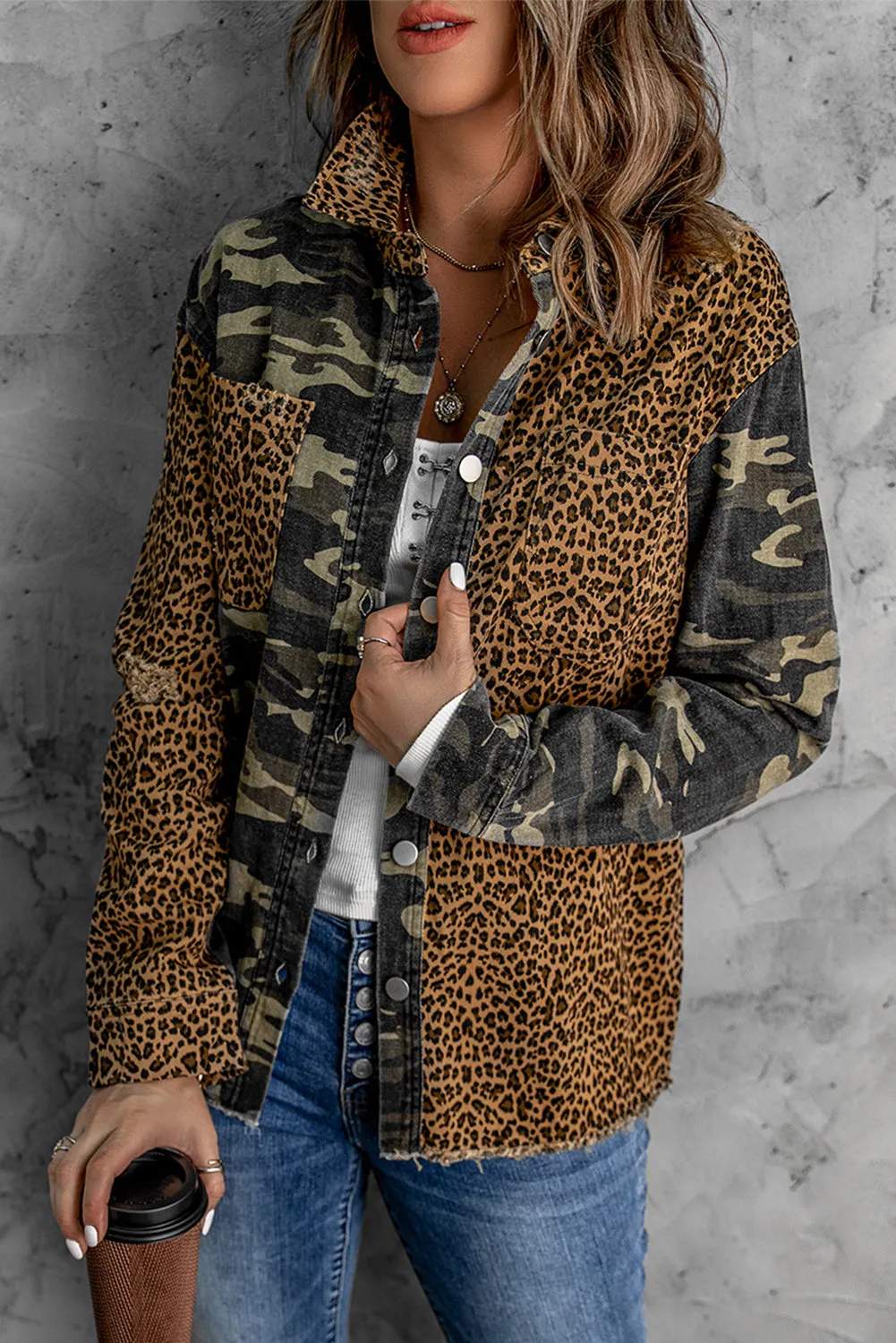 Camouflage Leopard Patchwork Jacket