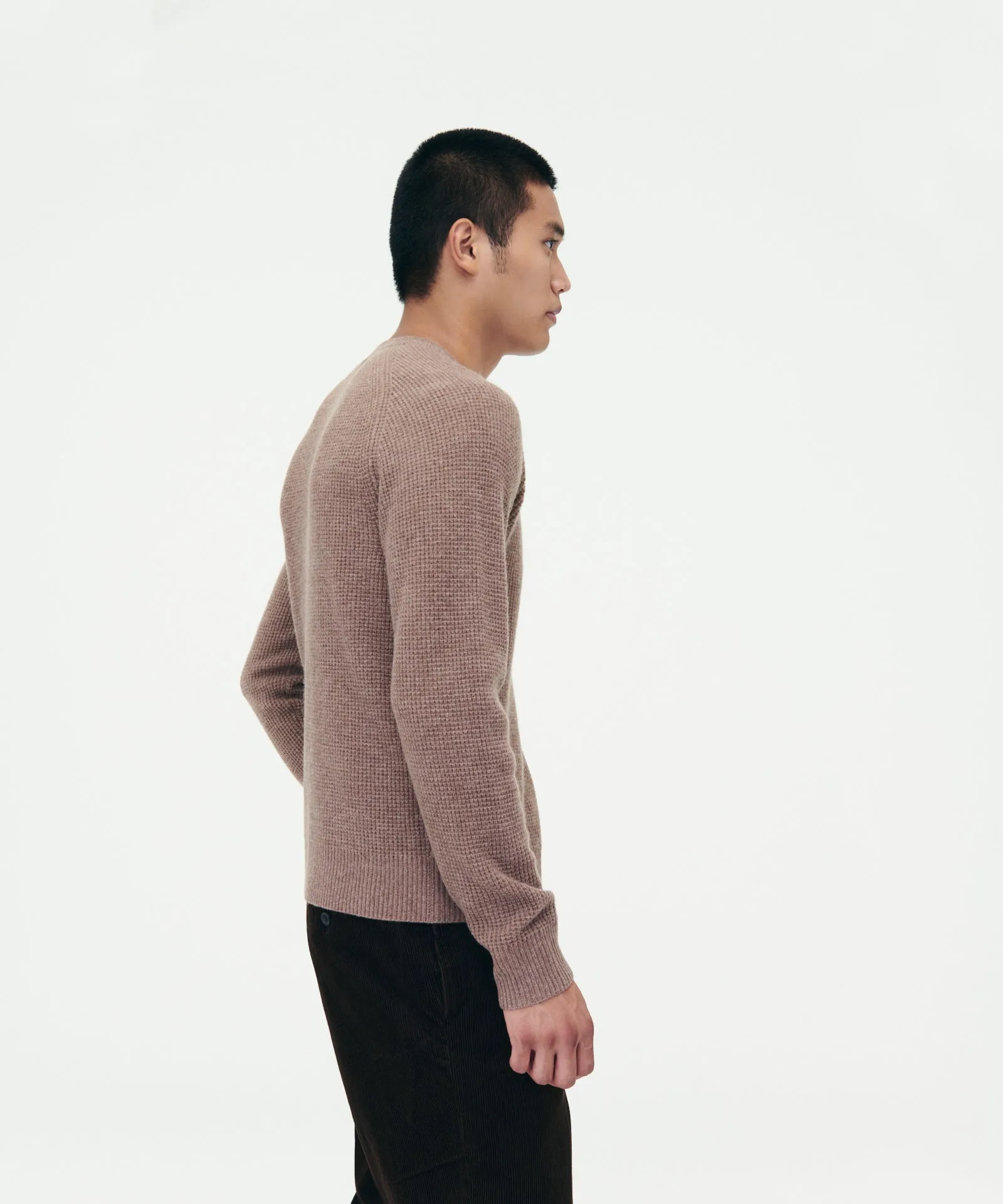 Cashmere Waffle Crewneck Sweater