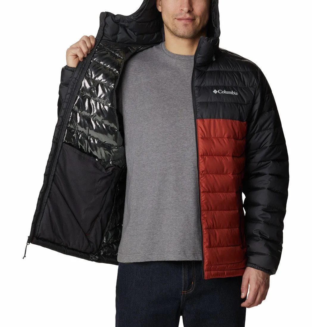 Columbia Mens Powder Lite Hooded Jacket-RED