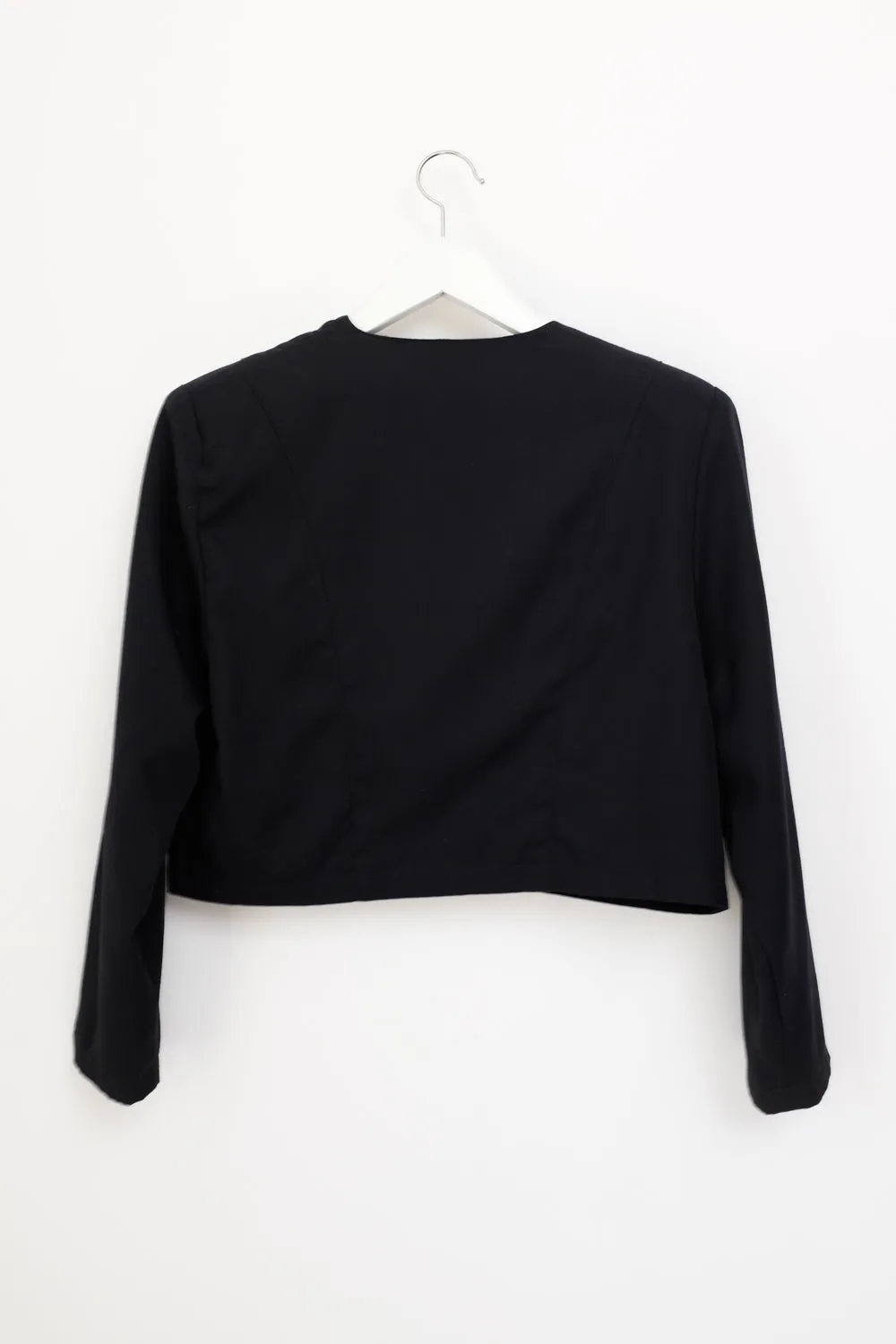 CROPPED VINTAGE BLACK BOXY BLAZER