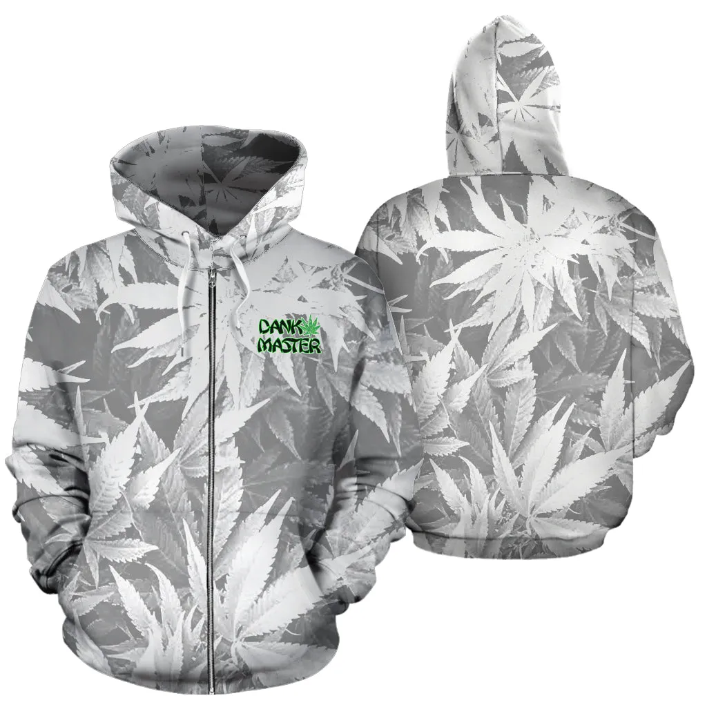 Dank Master OG White signature Zip-Up Weed Hoodie