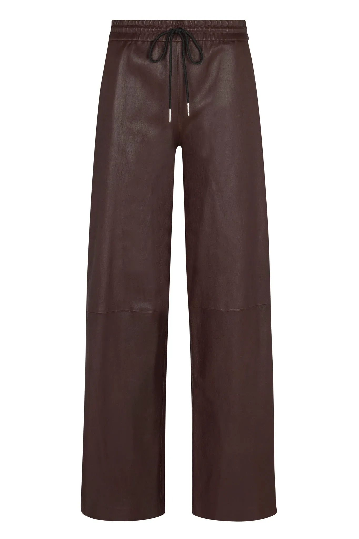 Dark Chocolate Leather Baggy Athletic Sweatpants