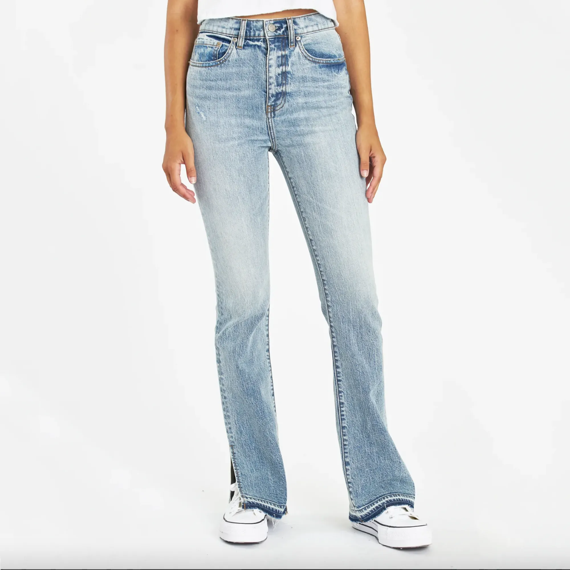 Daze Go-Getter Slim High Rise Flare With Side Slit Jean