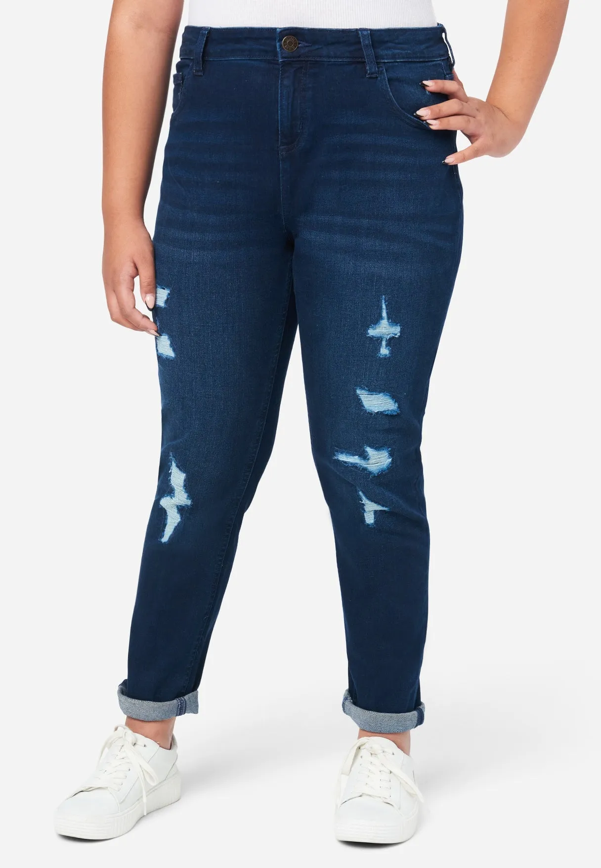 Destructed Girlfriend Jeans