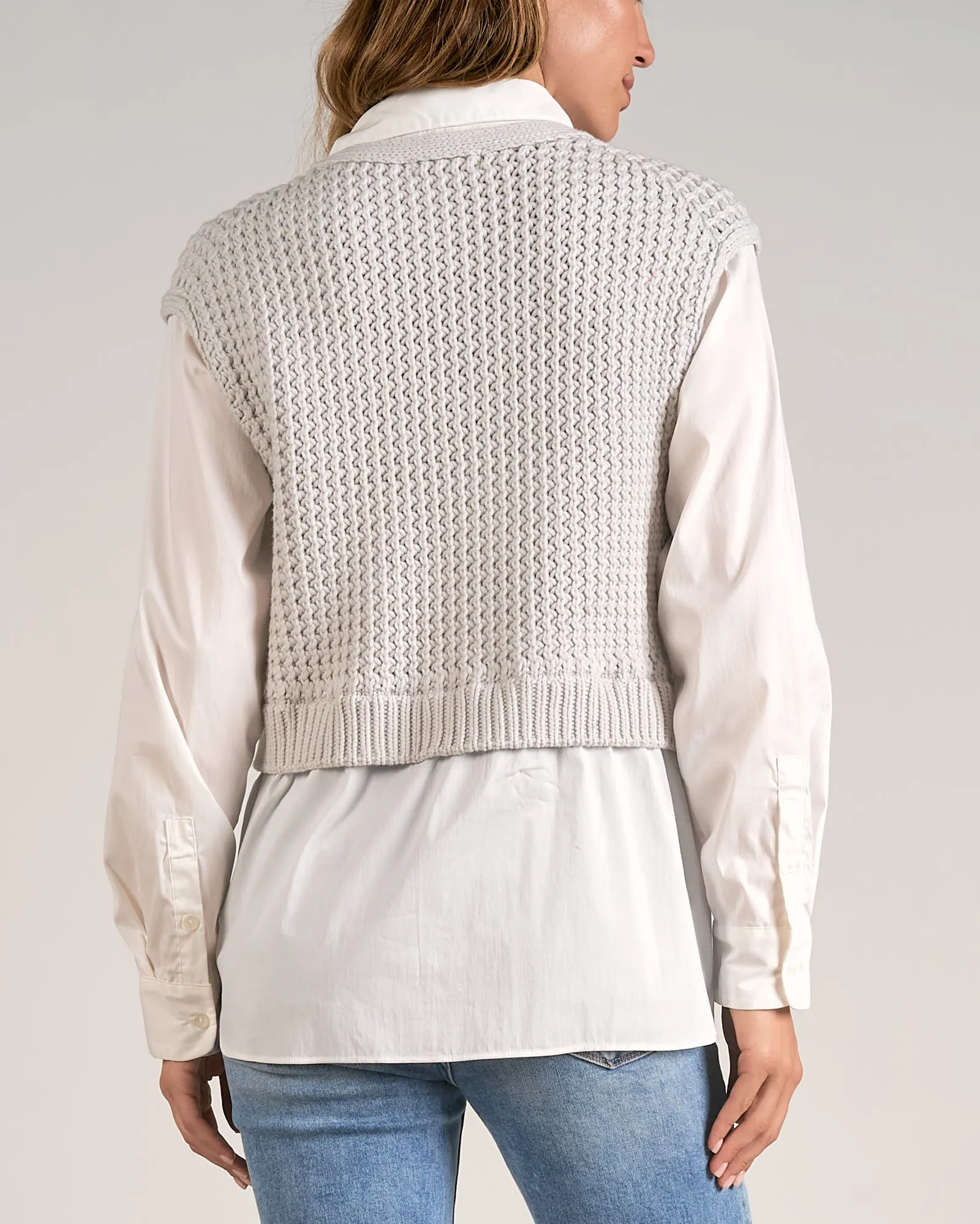 Elan Sweater Shirt Combo Top