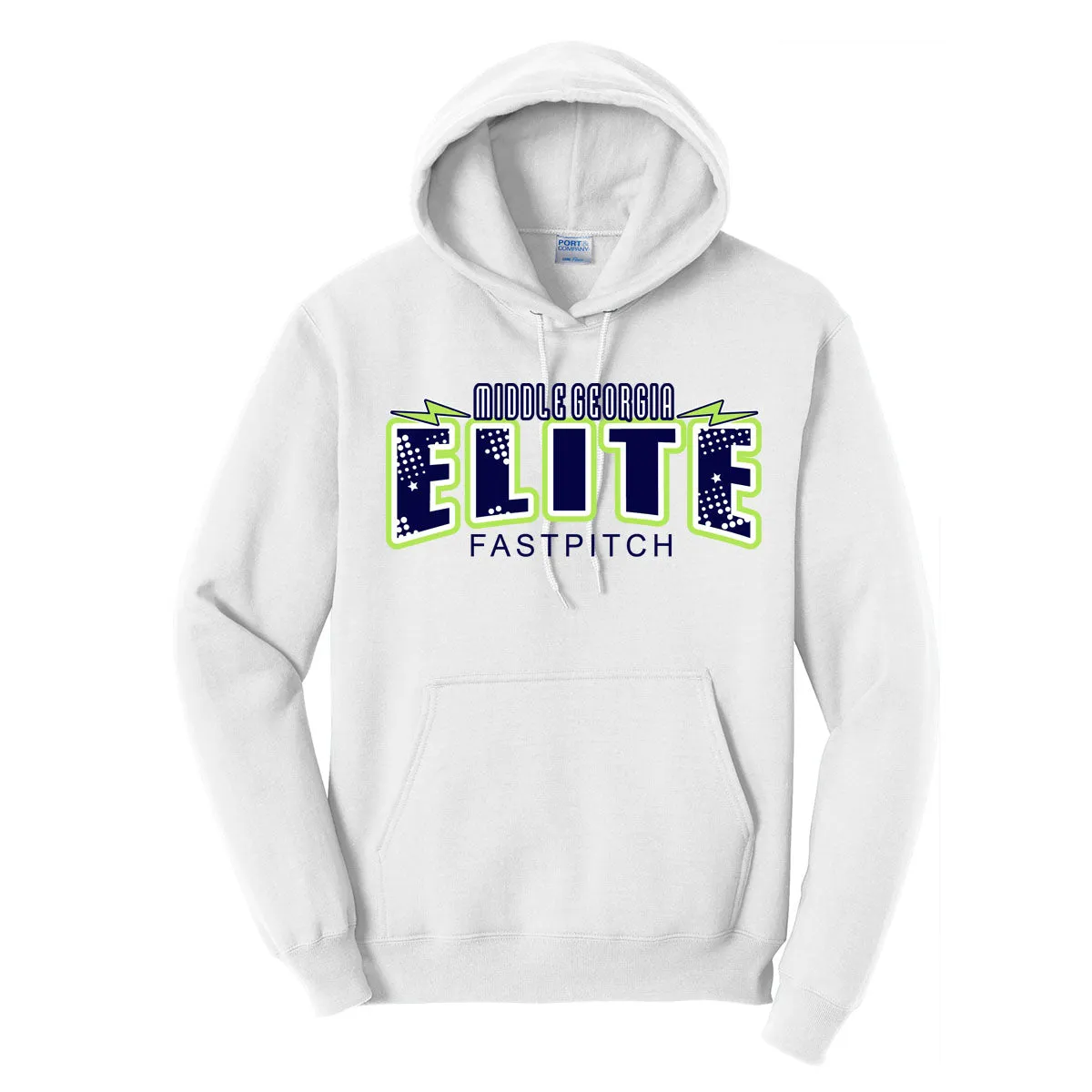 Elite - Lightening Bolts P&C Fleece Hoodie (PC78H) - White