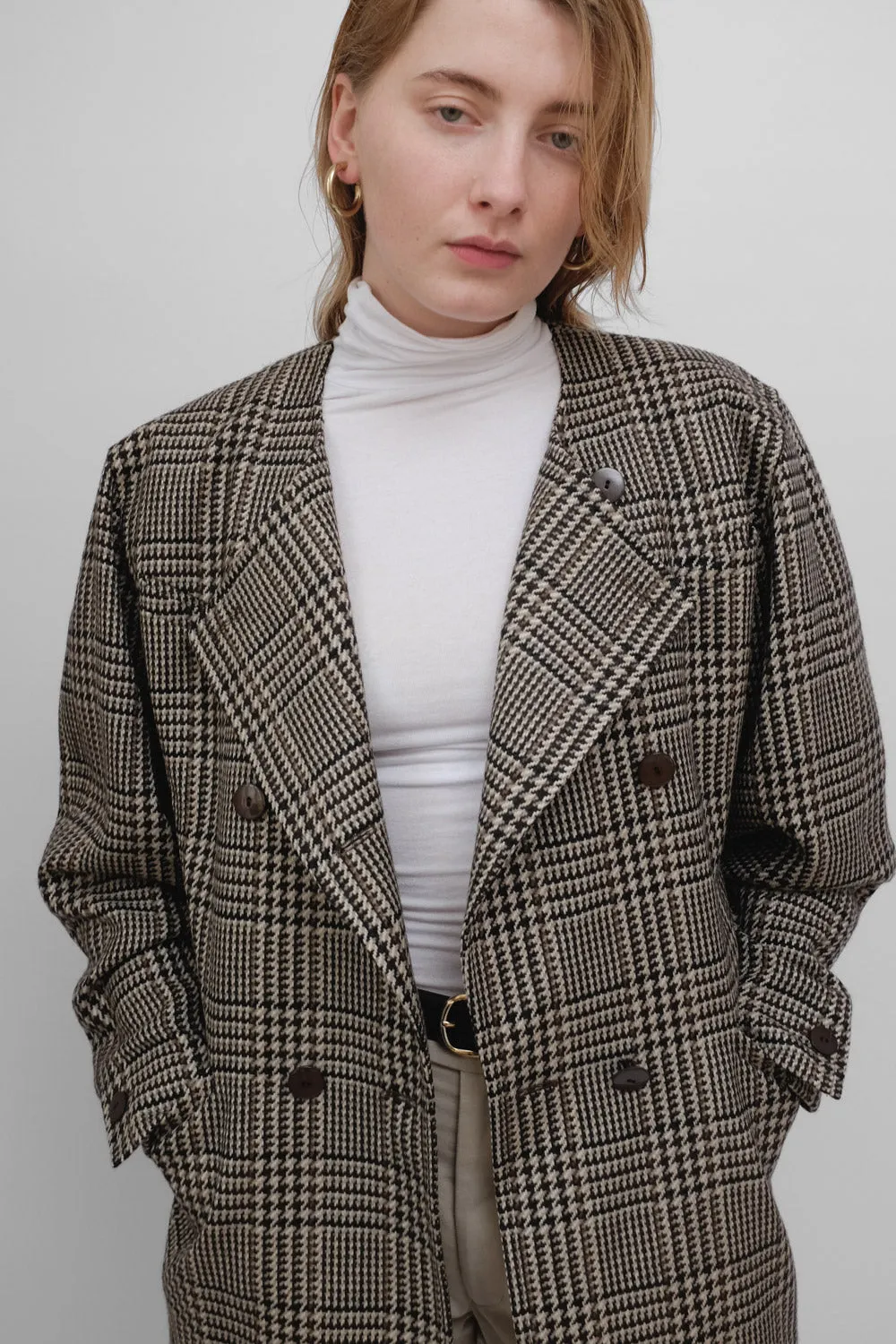 ESCADA VINTAGE TARTAN WOOL BLAZER